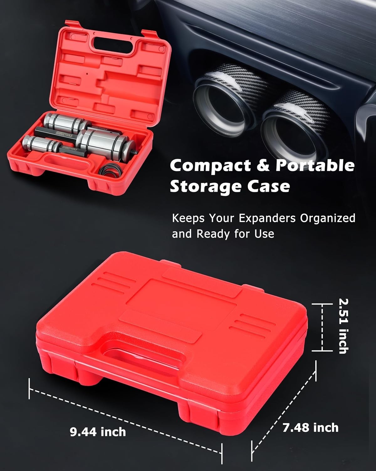 Efficient Exhaust Pipe Expander Tool Set, 1-1/8» to 3-1/2», Heavy-Duty Design