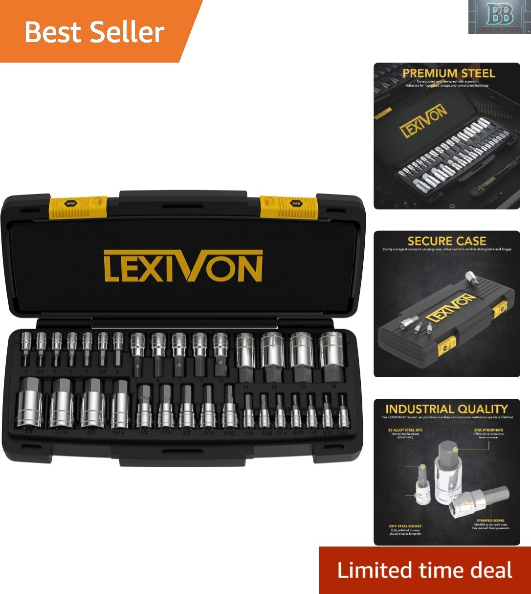 All-in-One 32-Piece Hex Bit Socket Set | S2 Alloy Steel with Lifetime