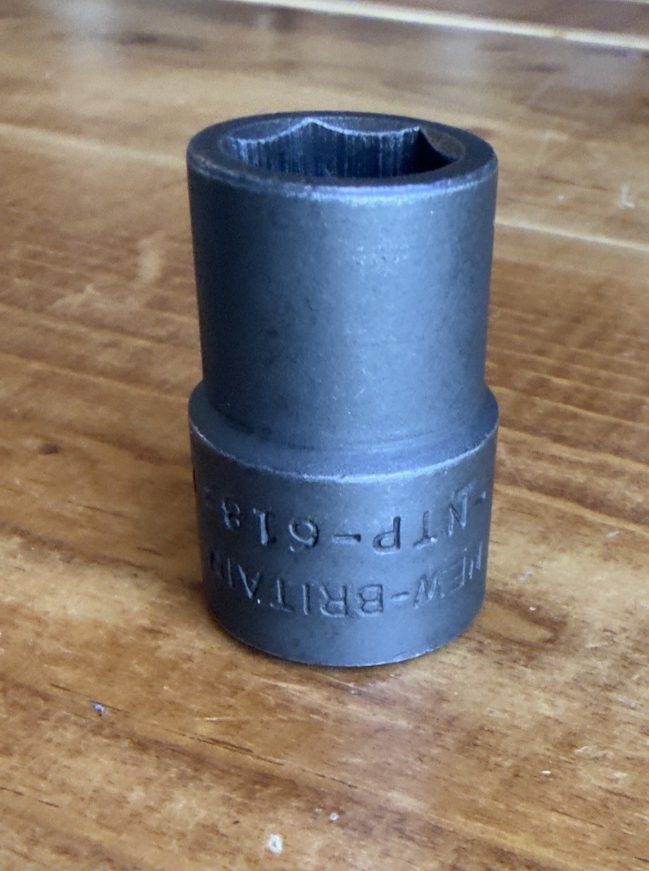 Vintage New Britain NTP-618 9/16” Impact Socket 1/2″ Drive 6 Point USA Clean