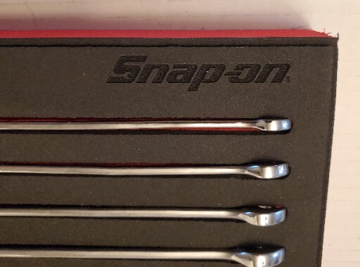 SNAP ON TOOLS 13Pc Metric Combination Wrench Set RED Foam Organizer 7mm-19mm