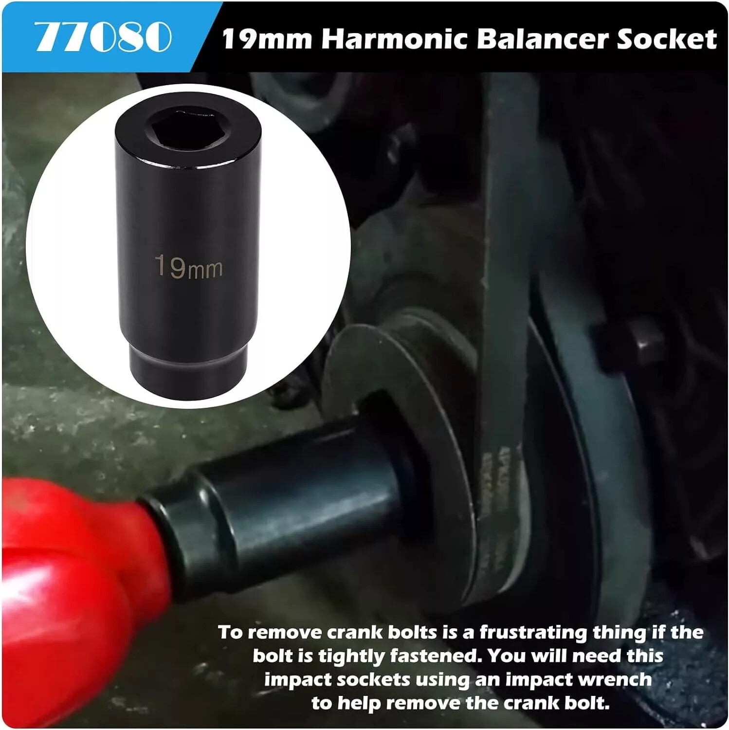 19mm Harmonic Balancer Socket / 50mm Crankshaft Pulley Wrench for Honda/ Acura