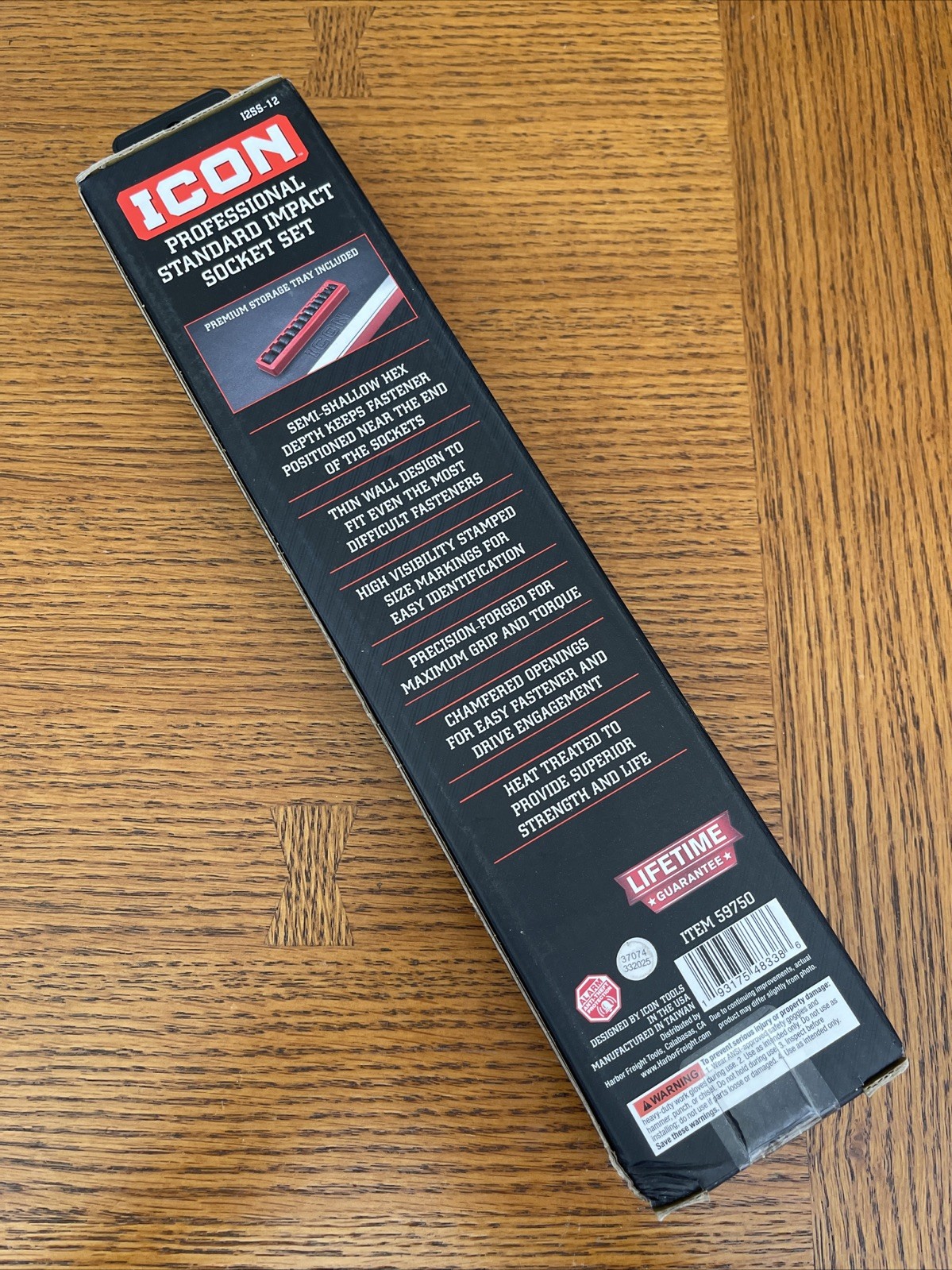 Icon 3/8″ Drive SAE Professional Standard Impact Socket 12 Pc Set I2SS-12 59750