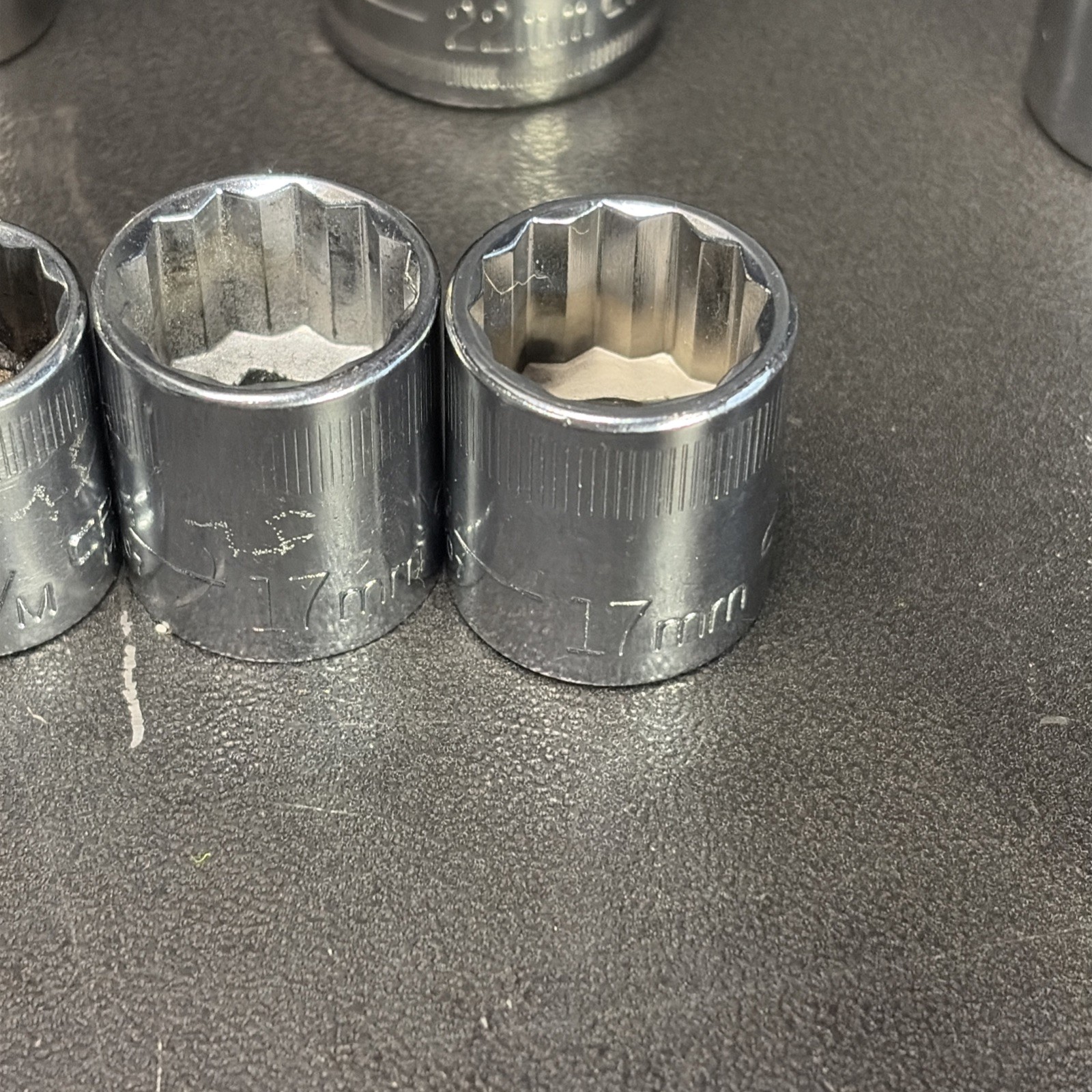 58 Craftsman USA One China Metric Socket And Metal Holder Short Mid &Deep 9-22mm