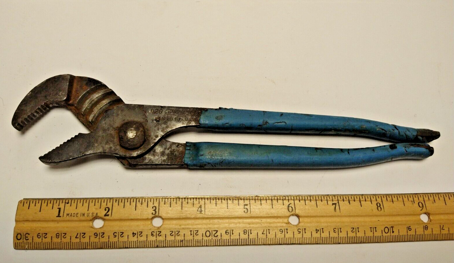 Channel Lock Tools 420 9″ Tongue Groove Pliers Blue Handle USA G1394