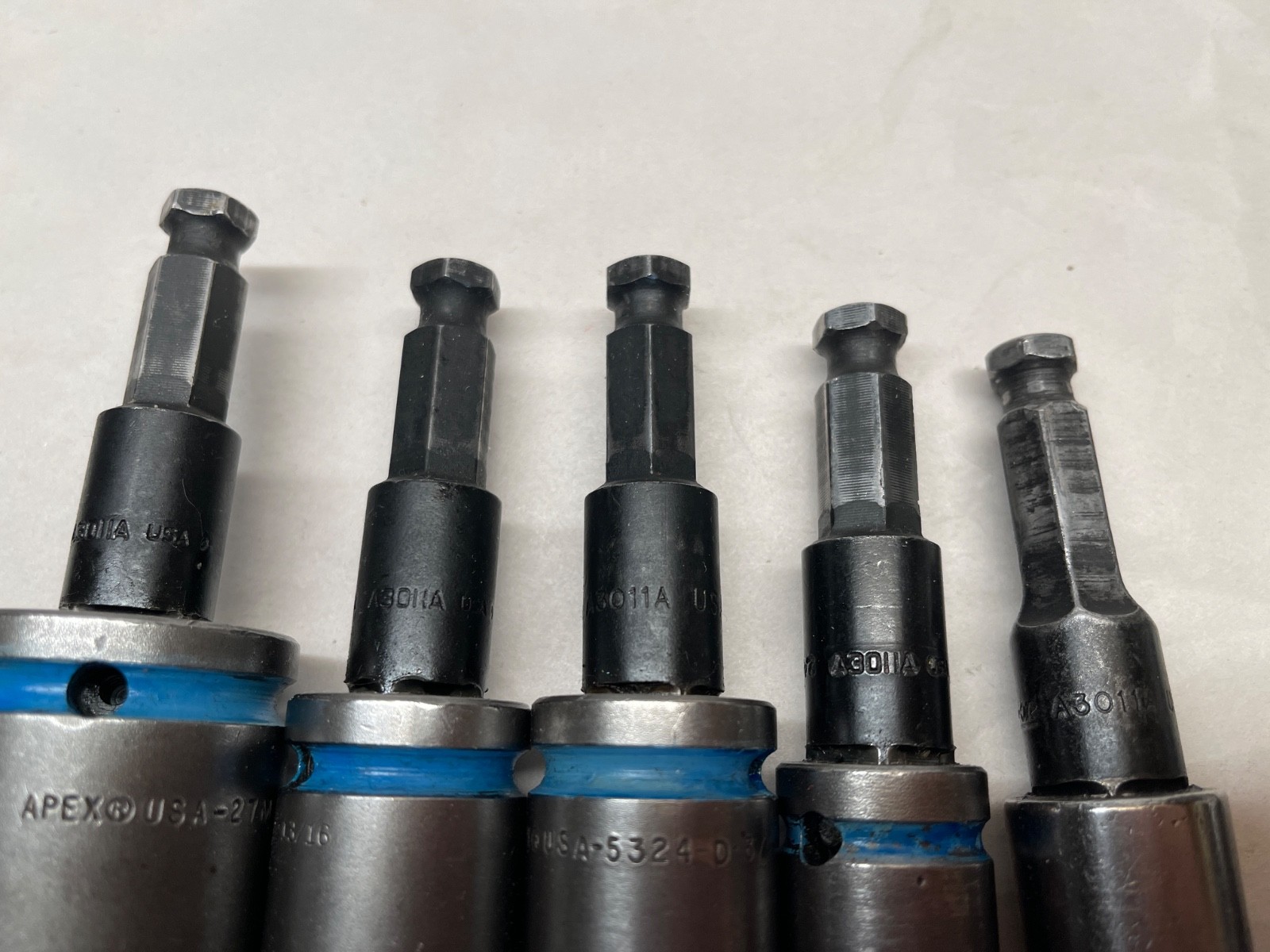 Mixed Lot of Snap-On USA A3011A Power Hex Shank & Apex Socket