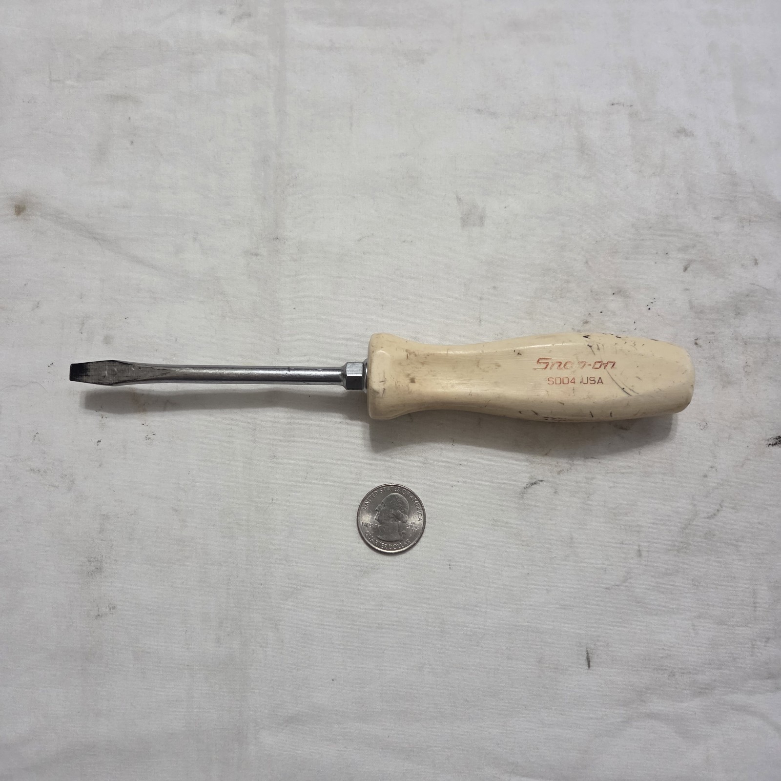 Snap-on SDD4 1/4″ Flat Slotted «Proud to be an American» Screwdriver White USA