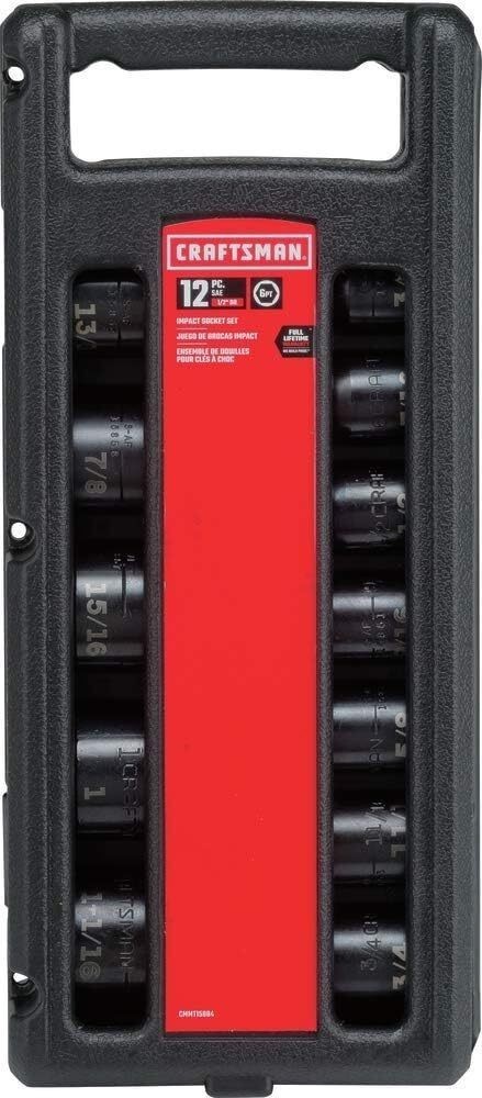 12Piece 1/2″ Impact Socket Set Metric Corrosion Resistance Black Oxide Finish