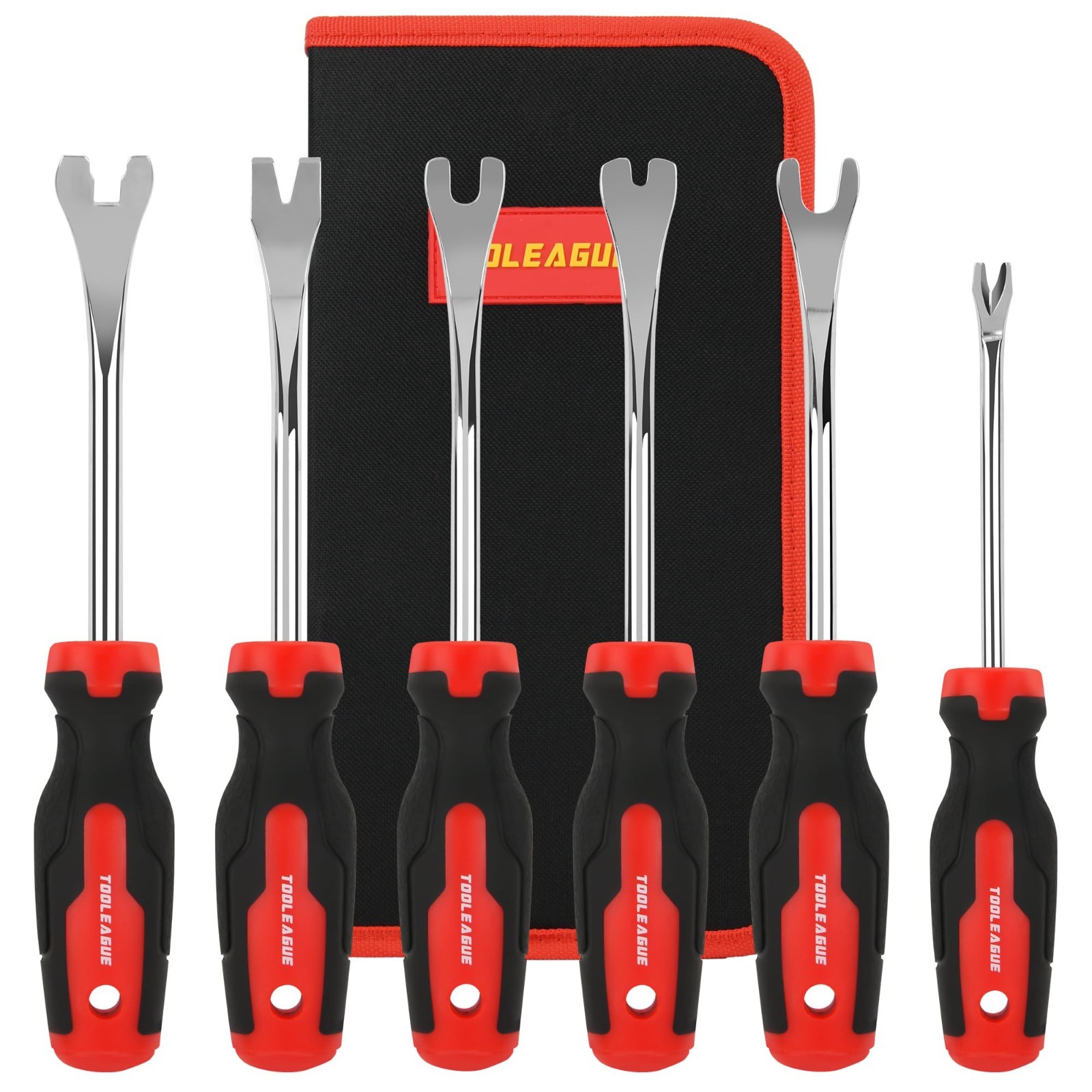 6Pcs Car Trim Removal Tool Set, Auto Upholstery Fastener Remover Kit, Storage Ba
