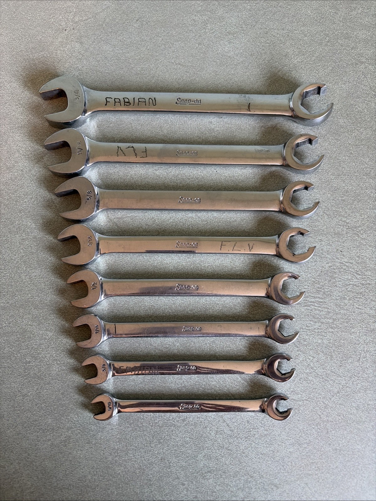 Snap On Tools Line Wrench 7 Piece Set SAE 5/16-3/4
