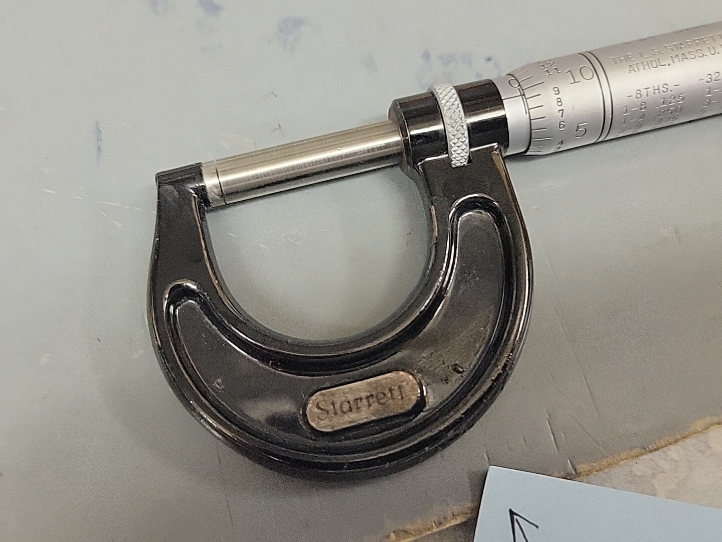 Starrett 436RL 1″ Micrometer Caliper With Ratchet Stop w/Lock Nut NEW OLD STOCK
