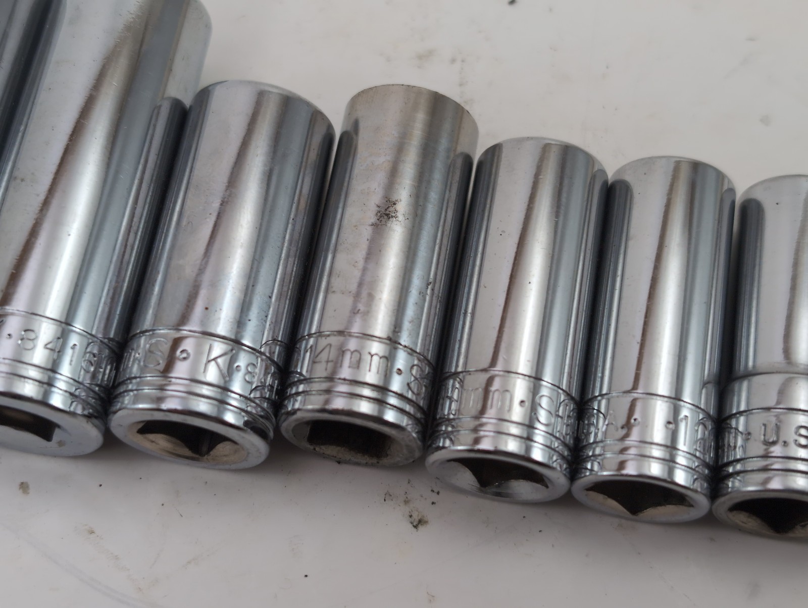 S-K Deep METRIC 3/8″dr 6pt 11pc Set 9mm-19mm – Made in USA – SUPERB!!!