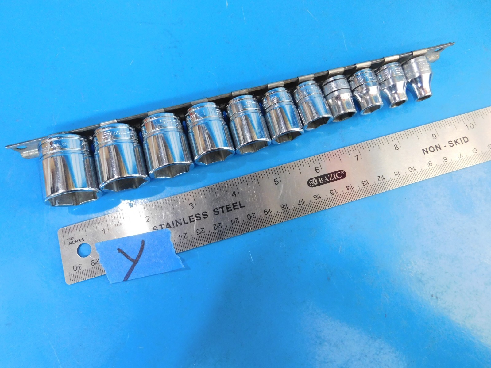 USED,SNAP ON 3/8 IN. DR. SHORT 6 PT. SOCKETS (1/4 THRU 7/8 IN.) PART #211FSY