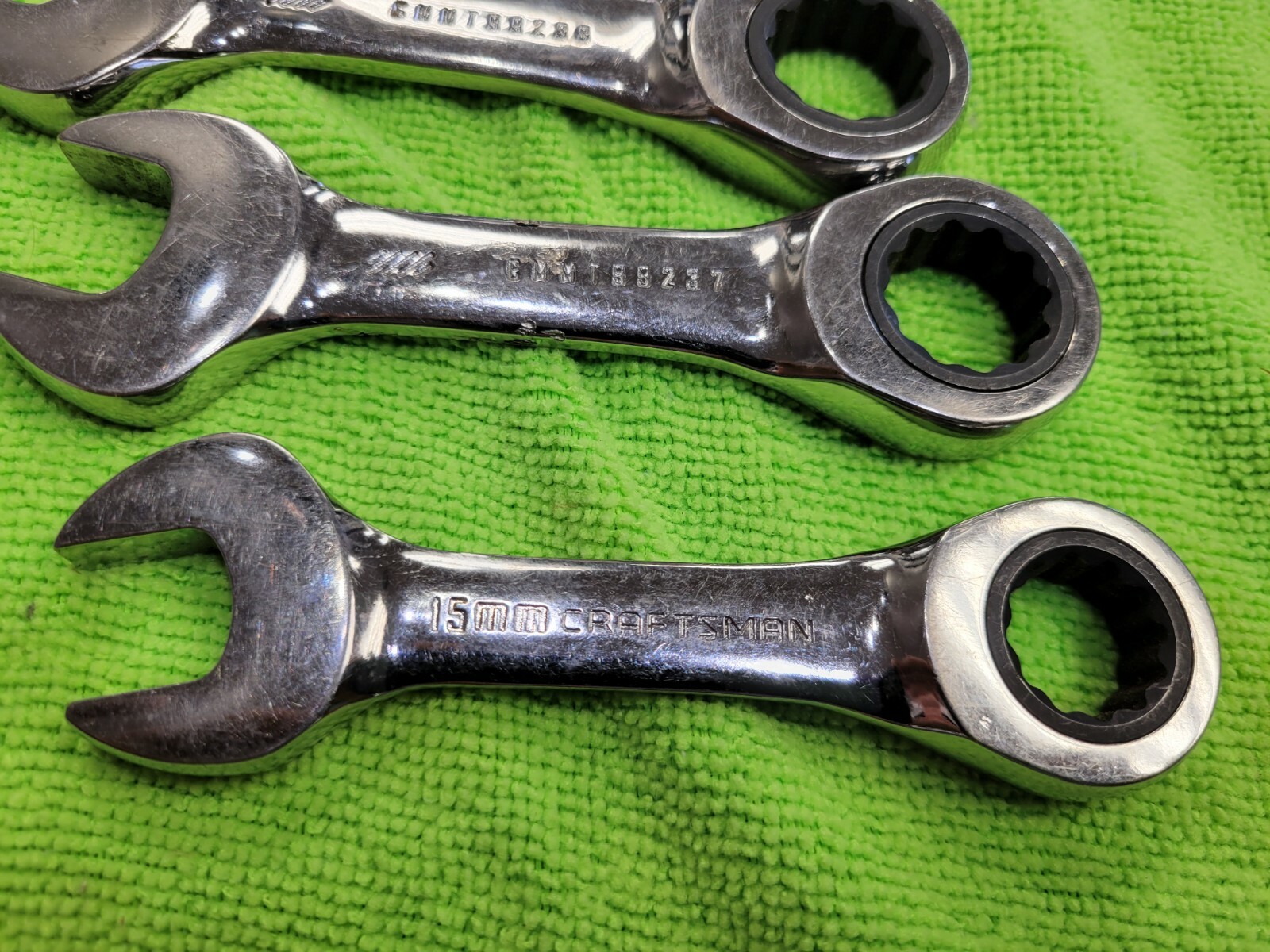 Craftsman 10mm 11mm 15mm 17mm 18mm Stubby Ratchet Wrench Cmmt set of five