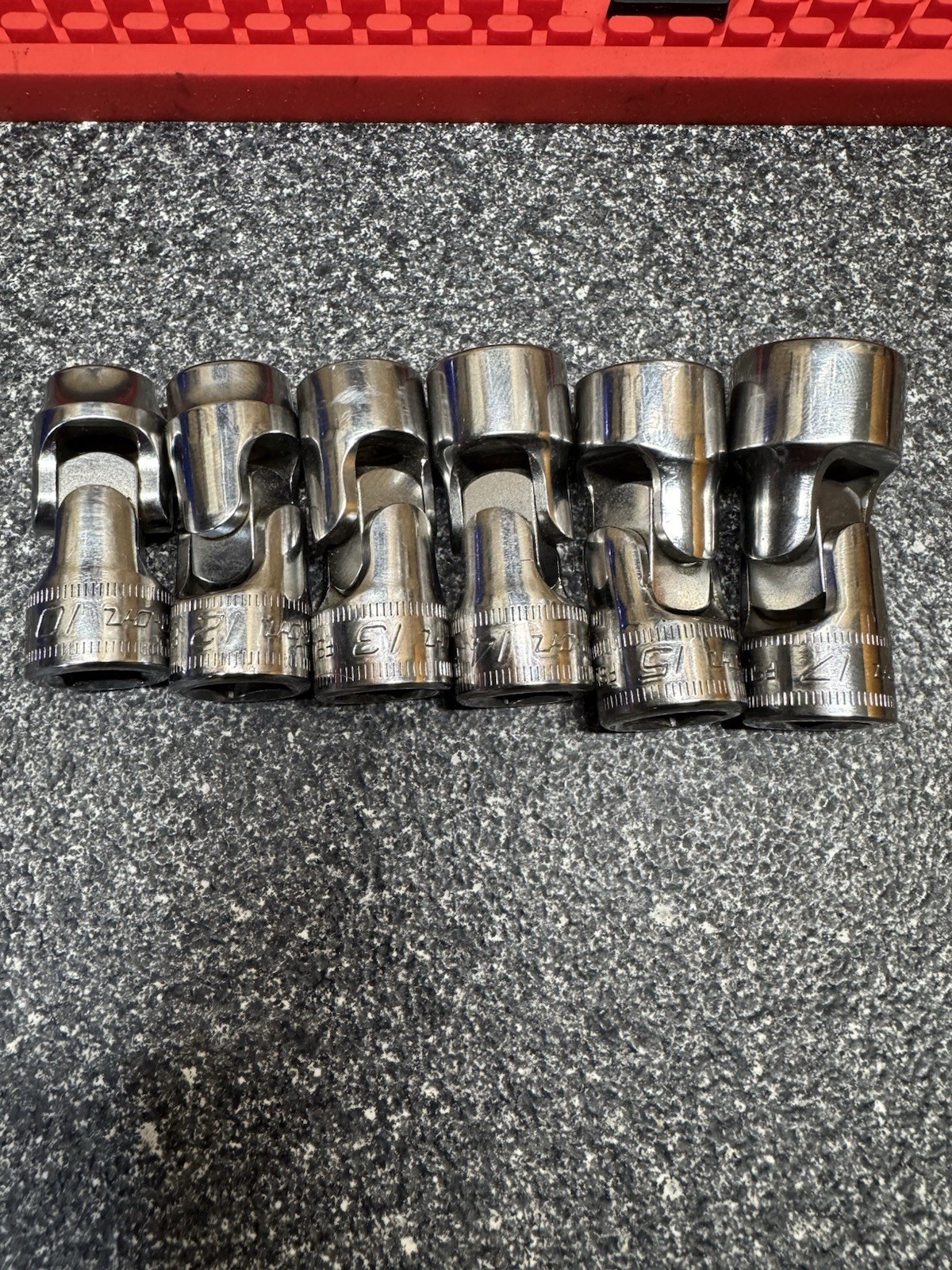 Snap On 3/8” Drive Swivel Socket Set, Metric, 6pt…10,12,13,14,15, 17mm….