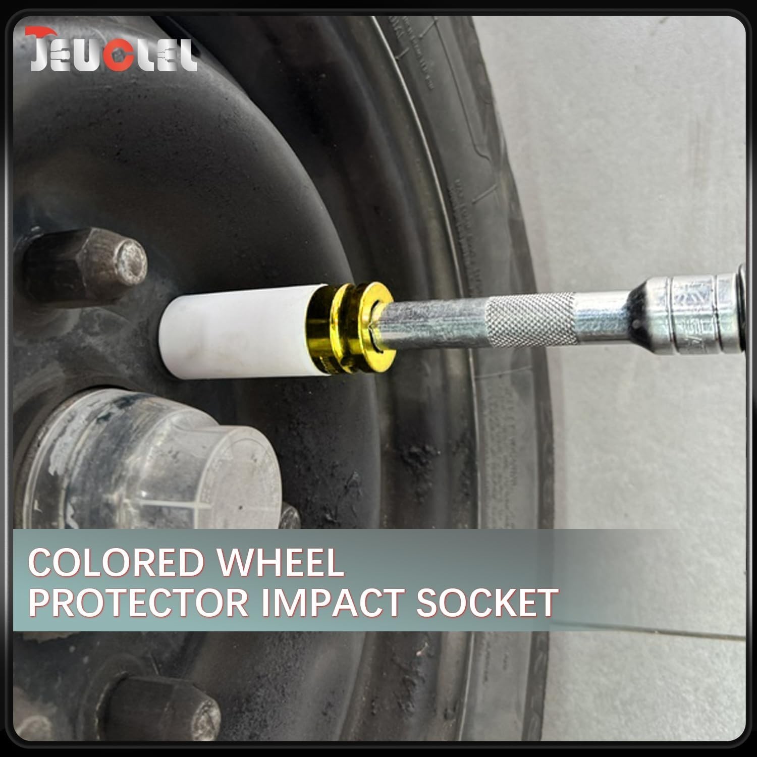 19mm Alloy Steel Impact Socket w/ Scratch-Resistant Sleeve for Wheels & Lug Nuts