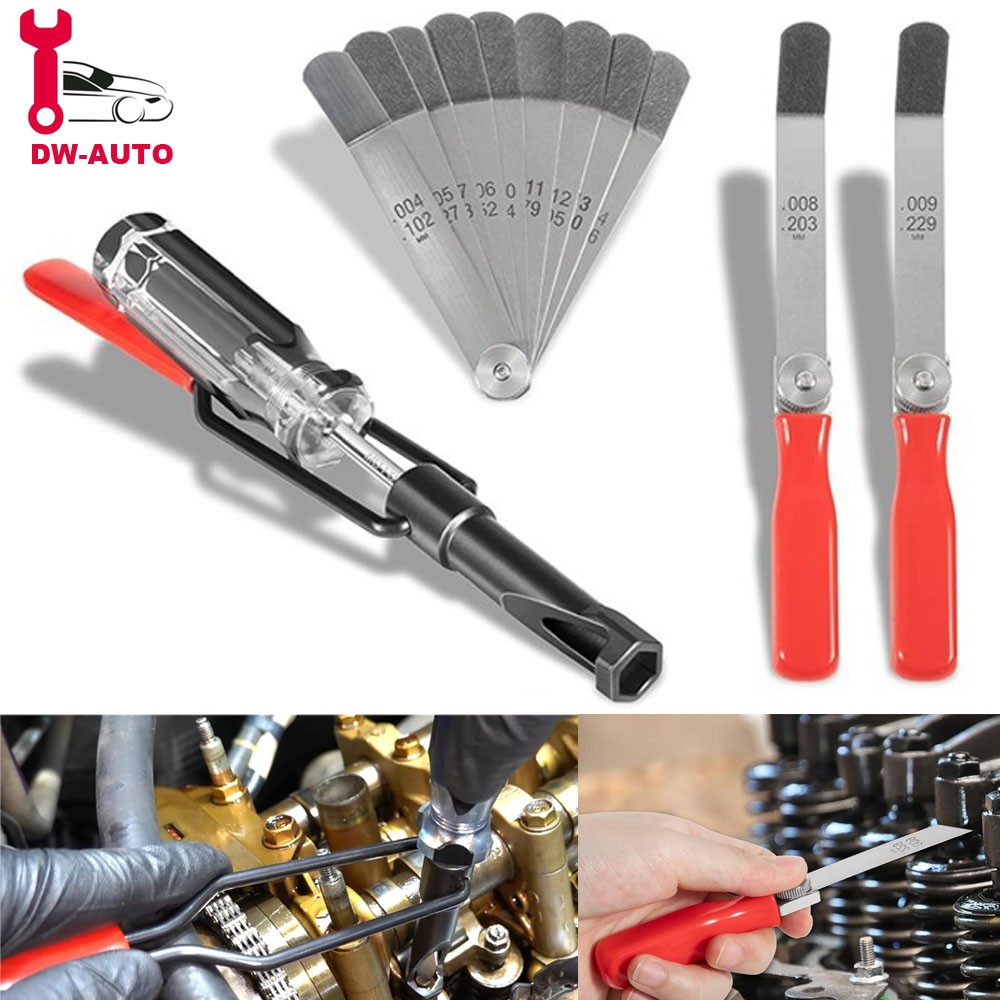 Valve Clearance Adjustment Tool Kit Offset Feeler Gauge Set+Jam Nut Valve