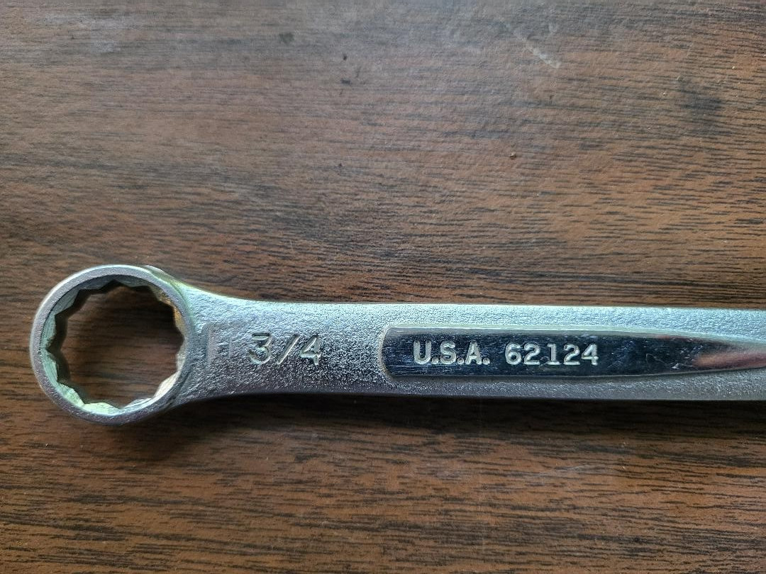 3/4″ x 5/8″ BOX END WRENCH, 12-pt., SATIN FINISH, EASCO # 62124