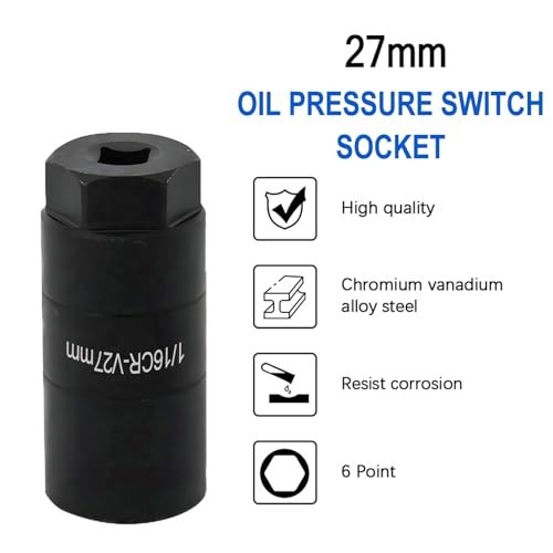 Oil Pressure Switch Socket 1 1/16 x 2 5/8 3/8 Drive Chrome Molybdenum for GM