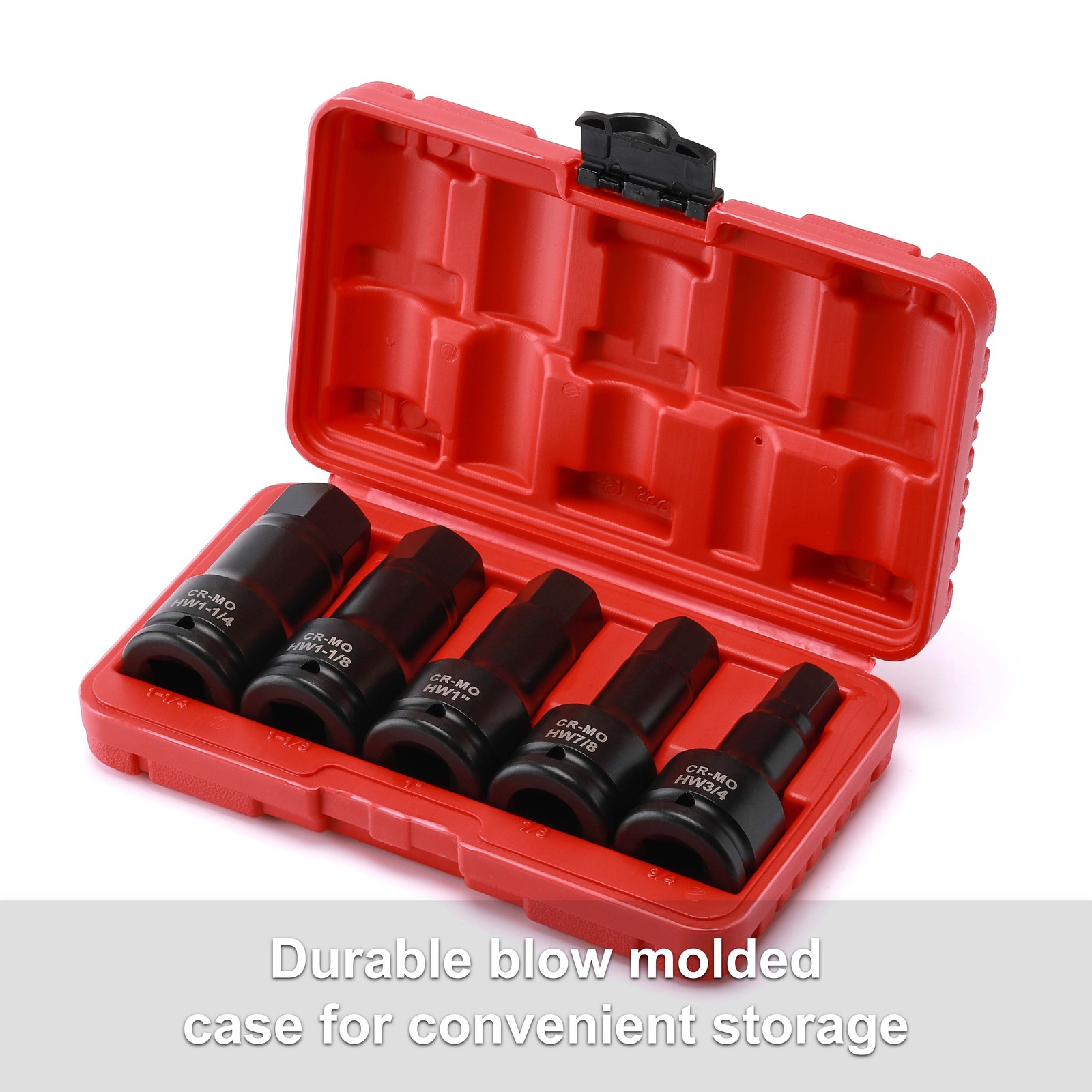 3/4 Inch Drive Impact Hex Driver Set 5 PCS SAE, 3/4″, 7/8″, 1″, 1-1/8″, 1-1/4″