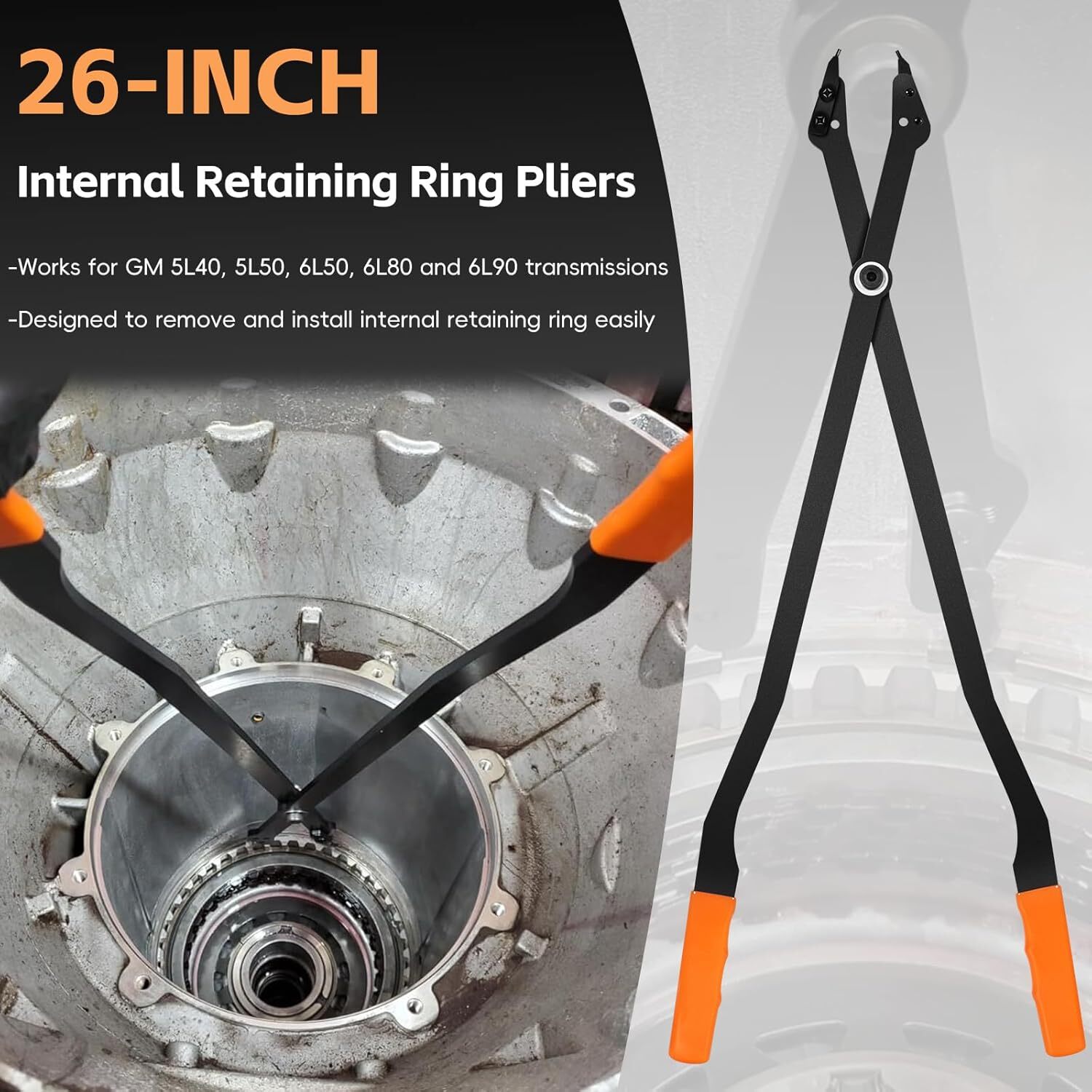 Tools 1489 26″ Heavy Duty Snap Ring Pliers Large Internal Retaining Ring Plier