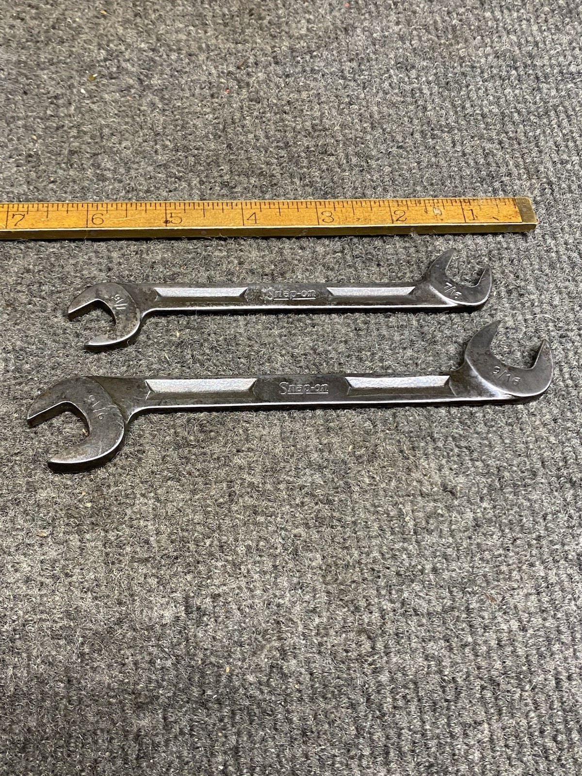 Snap On 4 Way Angle Head 2 Pc Wrench Set SAE USA 7/16”, 9/16” V-5214, V-5218