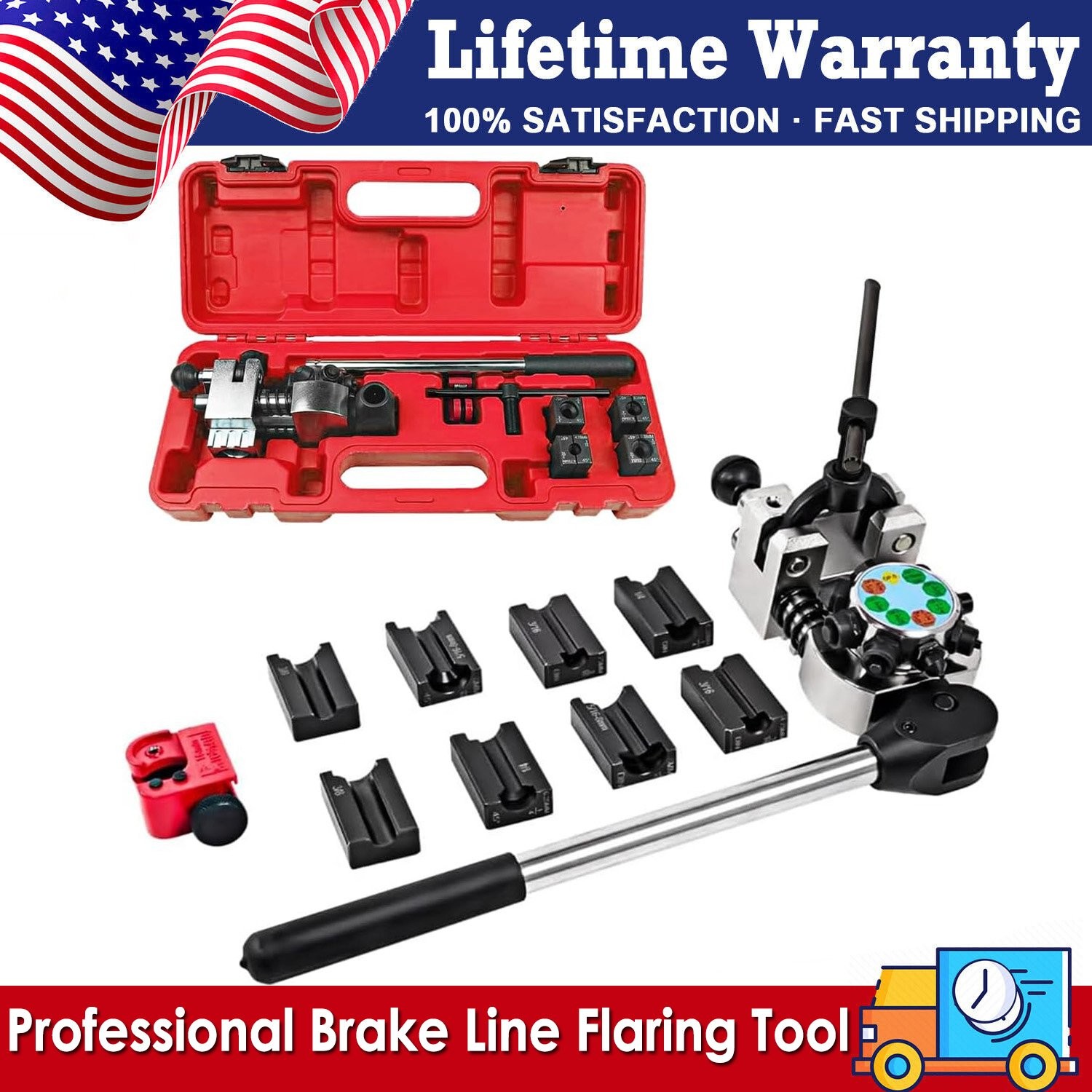Professional Brake Line Flaring Tool Repair for 3/16″, 1/4″, 5/16″, 3/8″ Tube