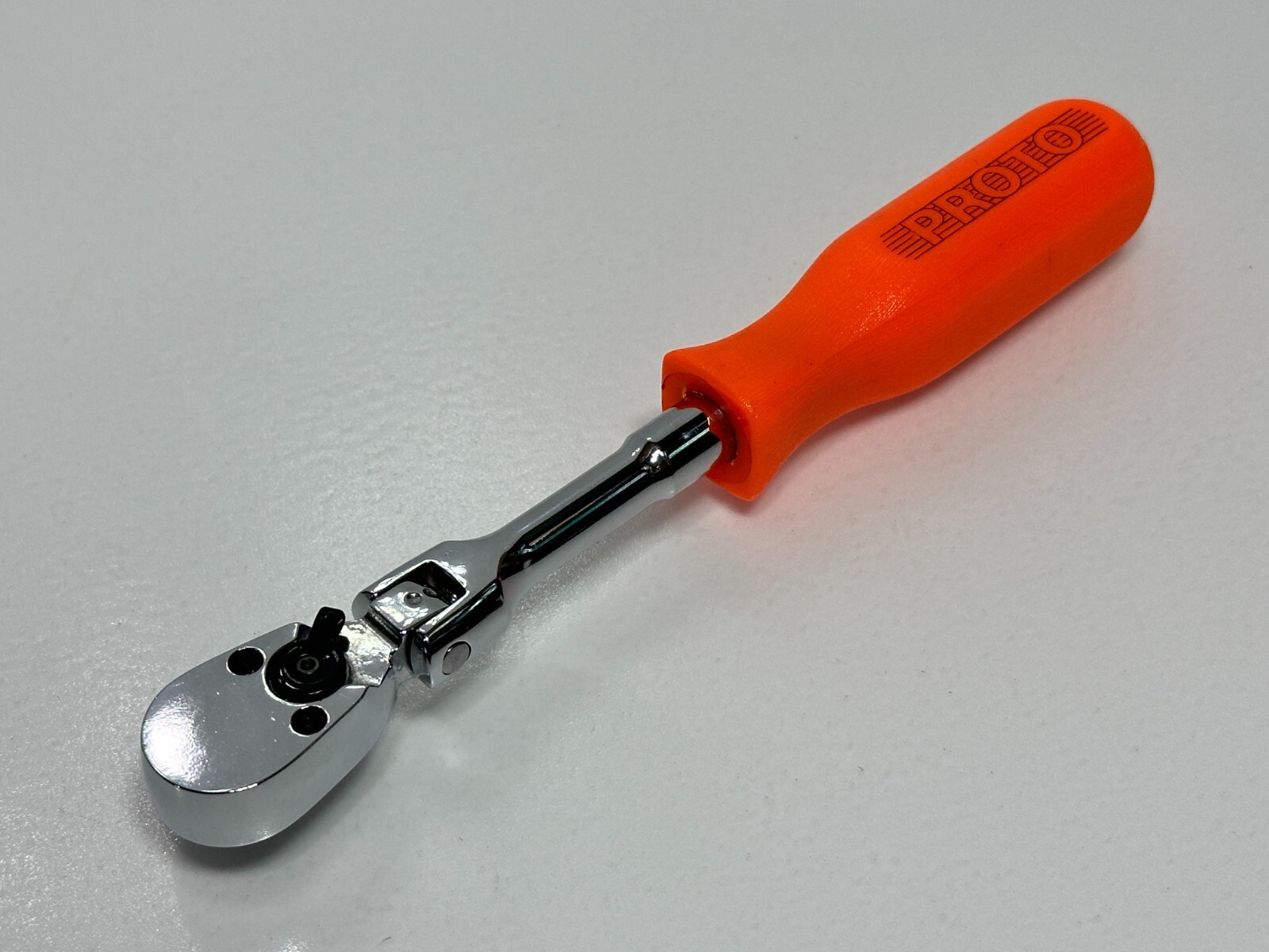 Proto USA Spinflex Flex Head 4750 1/4 Dr. Ratchet Hi-Viz Orange Hard Handle, NOS
