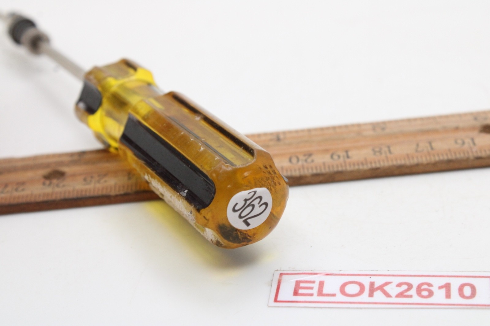 Great Neck Hard Amber/Black Handle Holding Slotted Flat Screwdriver