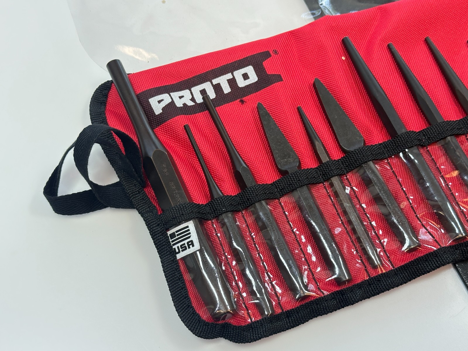 🇺🇸 NEW Proto Tools USA 12 Piece Punch & Chisel Set w/ Kit Bag