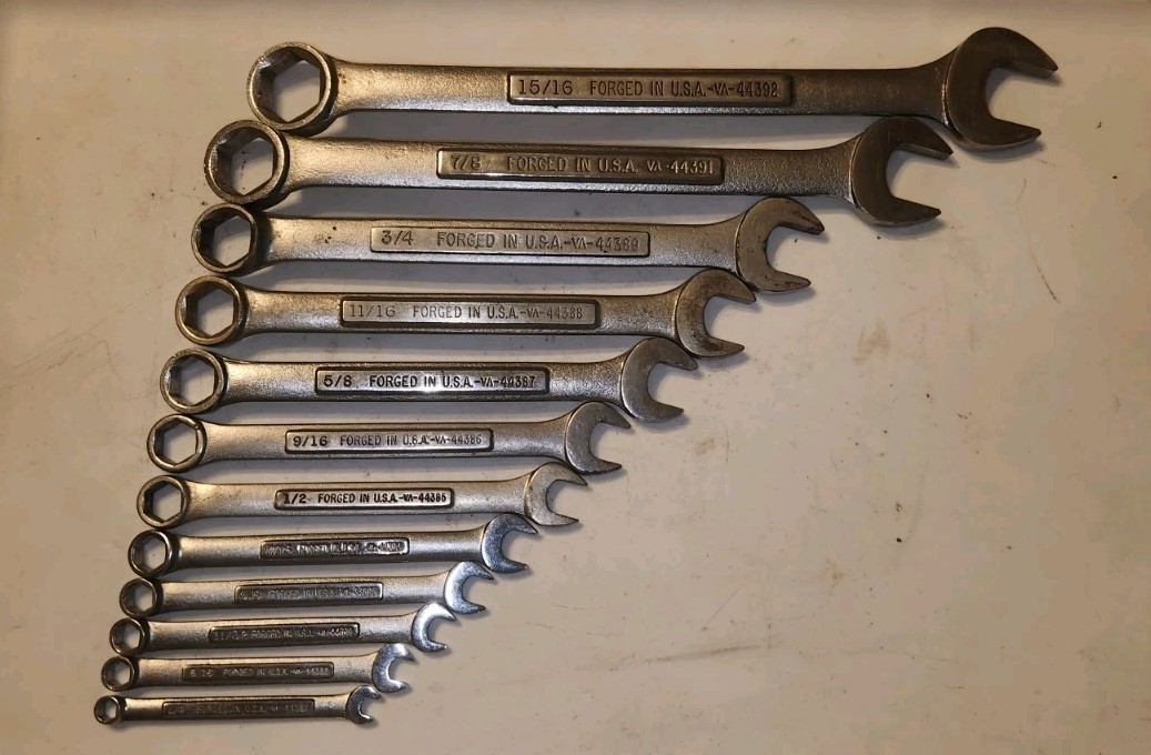 Craftsman 11pc SAE Combination Wrench Set 6 Point 6pt 1/4″-7/8″ VA USA