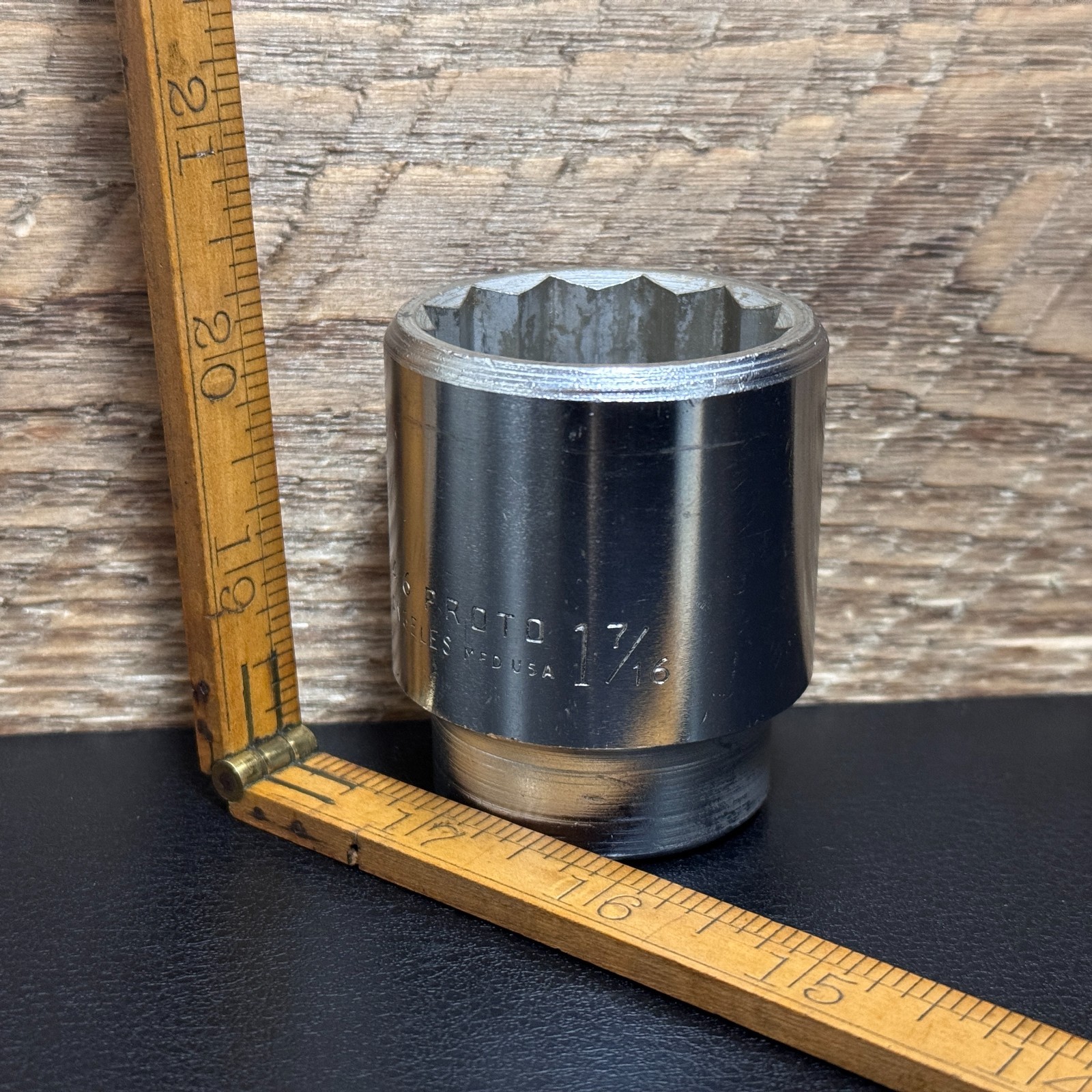 Vintage PROTO 3/4 Drive 12 Point 1-7/16″ Chrome Socket 5546 MFD Los Angeles USA