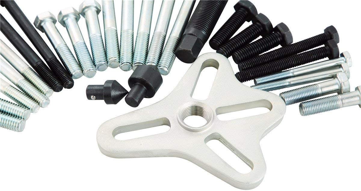 46PCS Harmonic Balancer Puller Set, Steering Wheel & Crankshaft Pulley Kit for C