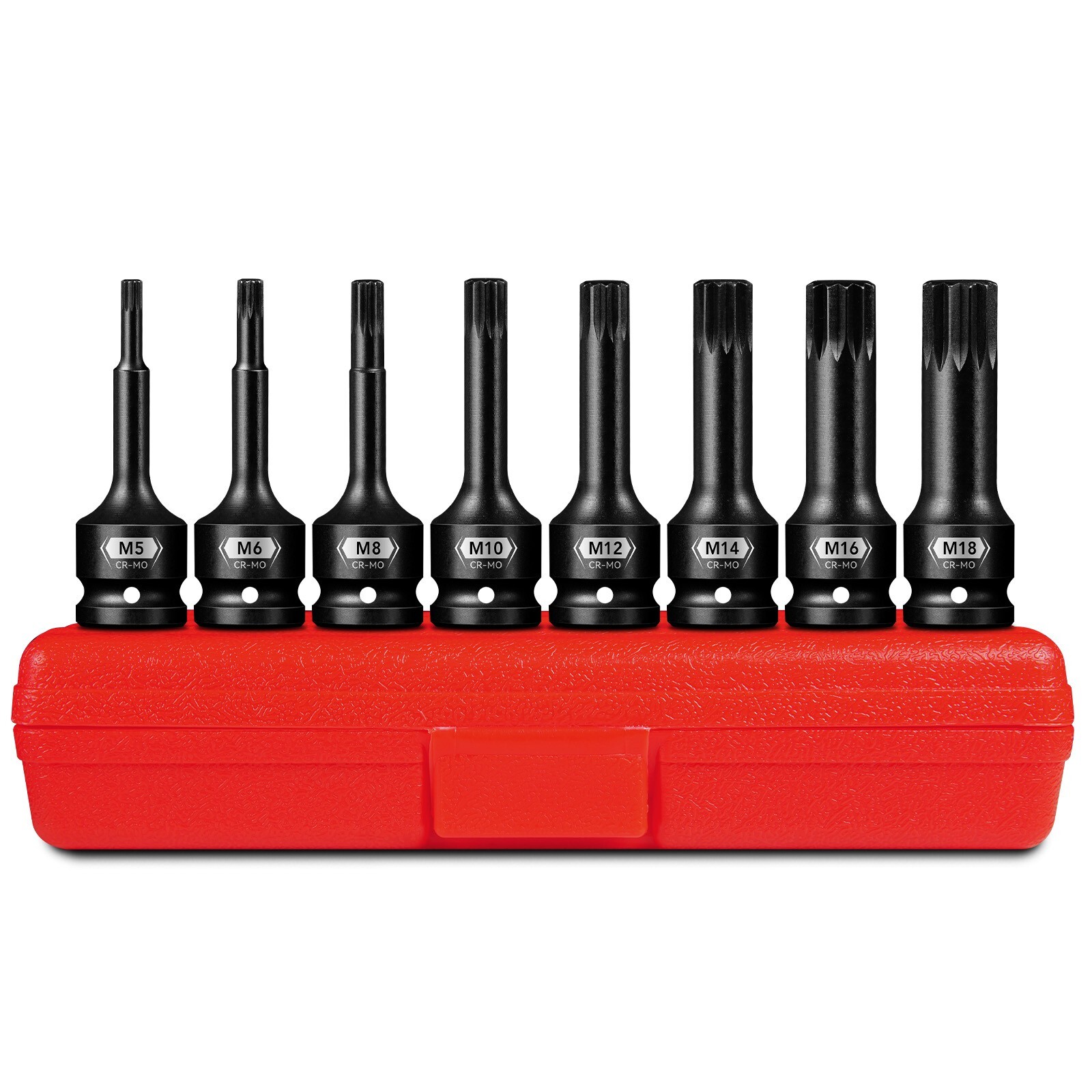 8 Pcs 1/2″ Drive Impact XZN Triple Square Bit Socket Set M5-M18