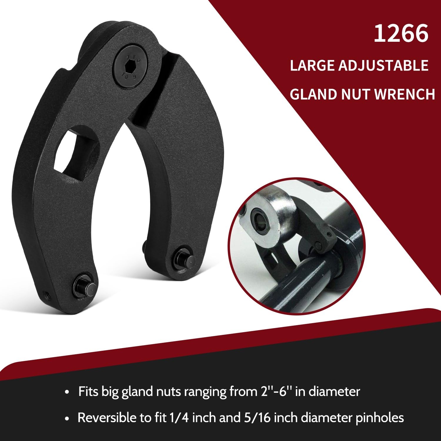 1266 7463 Adjustable Gland Nut Wrench Spanner Tool Set with Gloves & Towel