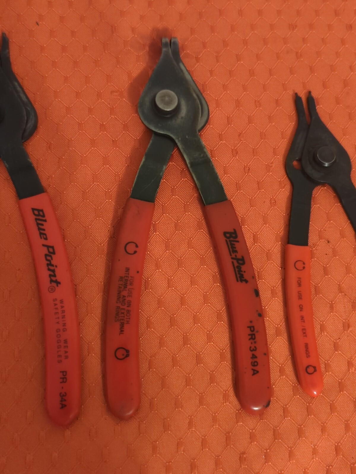 Blue Point PR-34A PR-349A & PR-32A Snap Ring Pliers Set of 3 Snap on