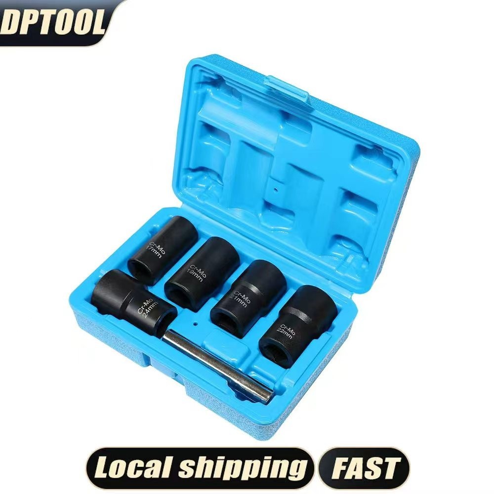 6Pc Wheel Lug Nut Remover 1/2″ Drive Twist Socket Kit Remove Damaged Locked Nut