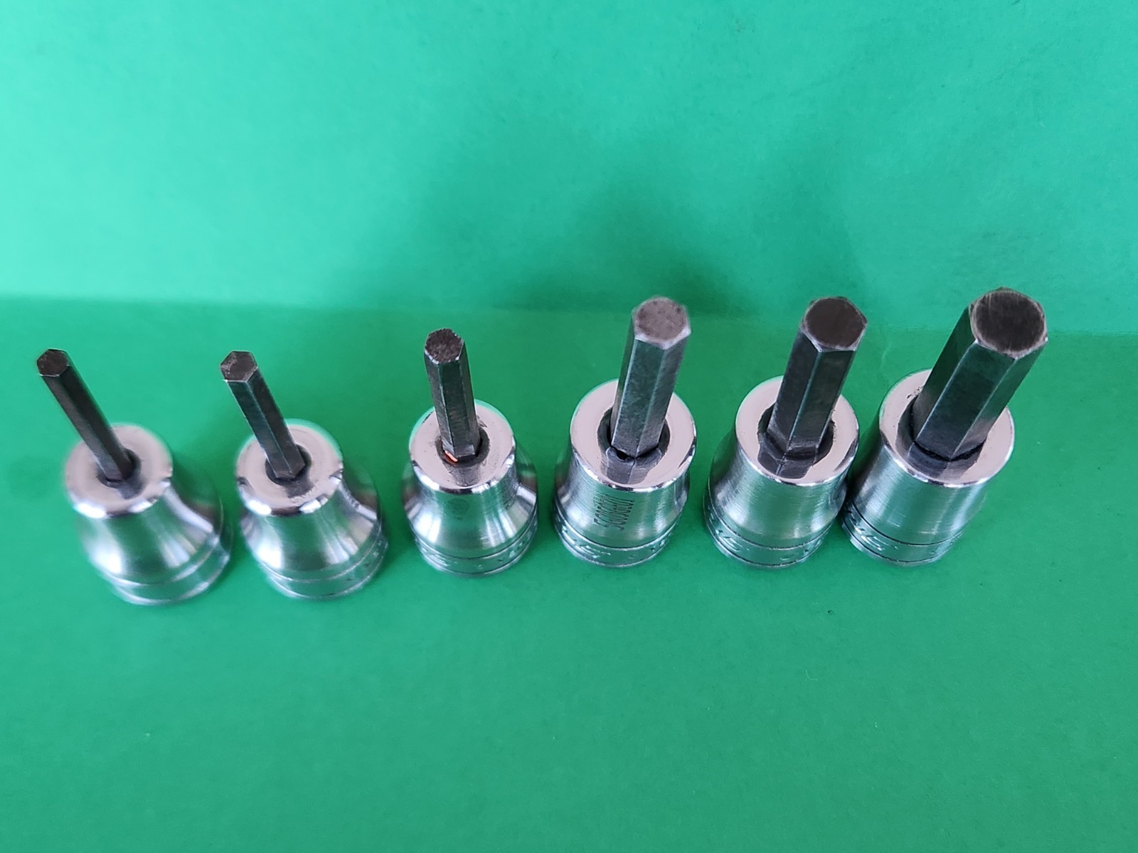 Snap On 6 Pc 3/8” Drive SAE Hex Socket Drivers 1/8” – 5/16” 208EFAY (missing 2)