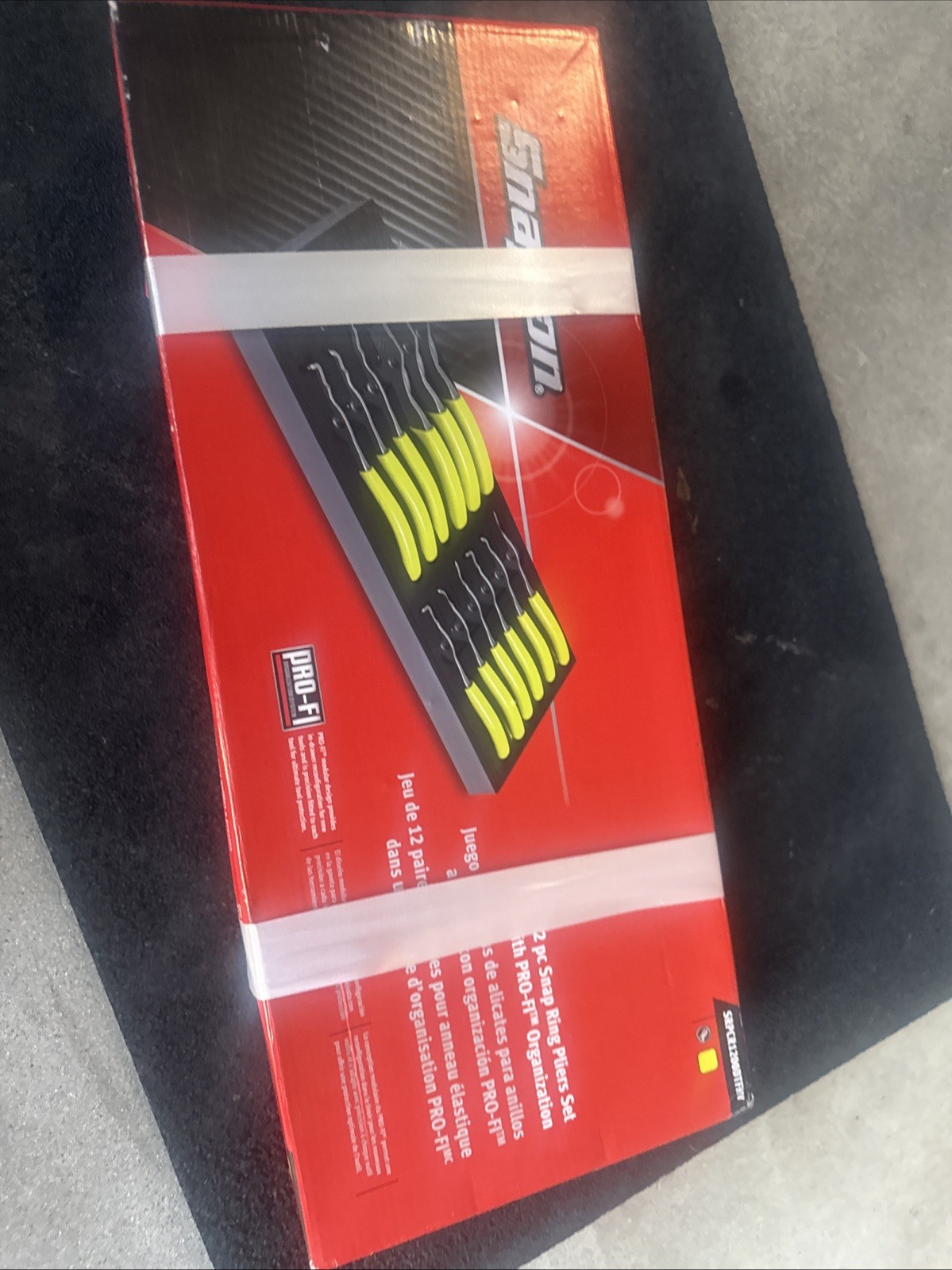 For Snap On Tools SRPCR1200DTFHV Snap Ring Pliers Set Hv Yellow Gray Foam
