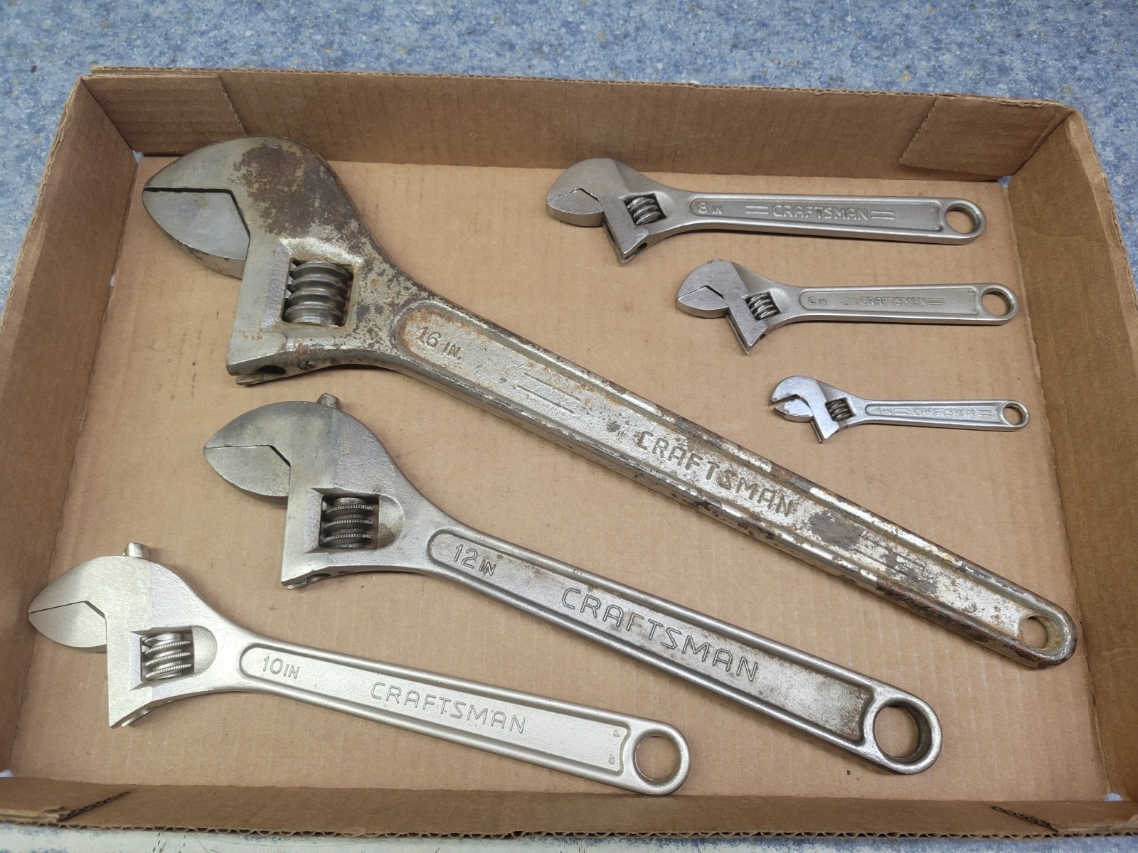 Craftsman 6-Piece Adjustable Wrench Set 4″+ 6″ + 8″ + 10″ + 12″ + 16″