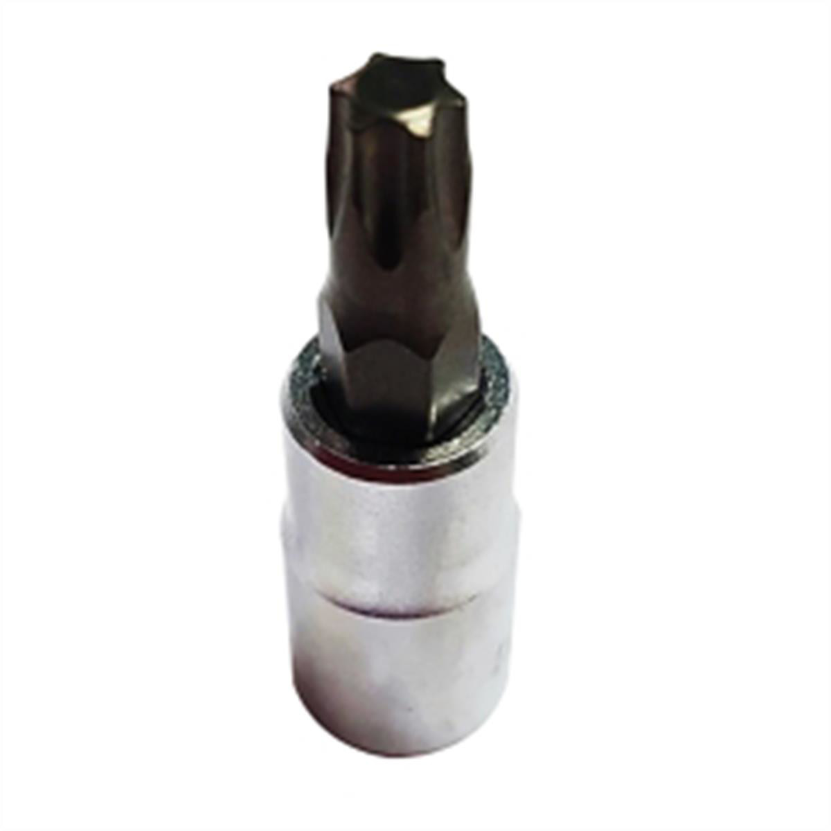 VIM Tools T10 TORX, Gun Metal Gray Bit, Satin Chrome 1/4 Inch Square Drive Bit H