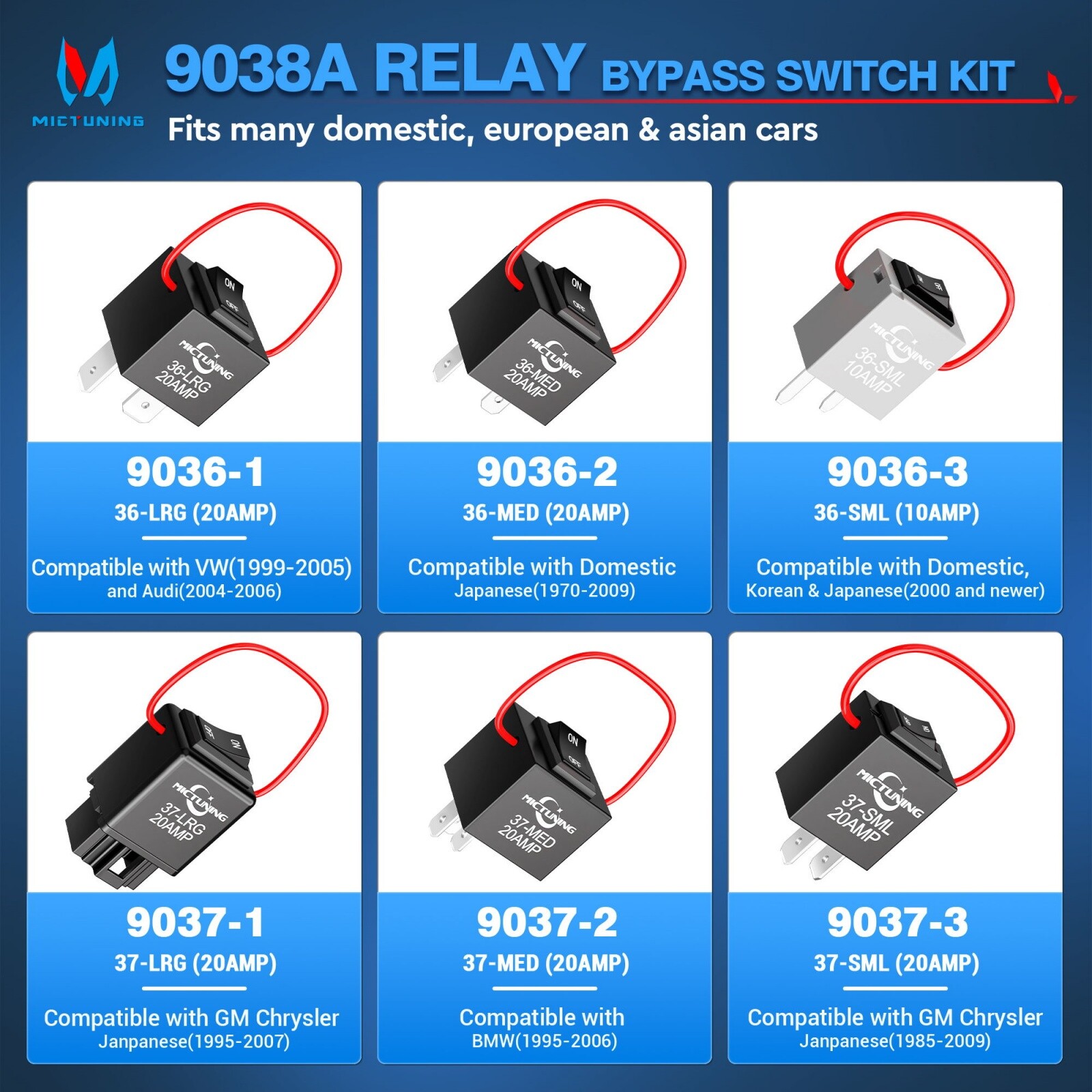 6PCS Relay Tester Diagnostic Scan Tool Fuel Pump Relay Bypass Master w/Amp Loop