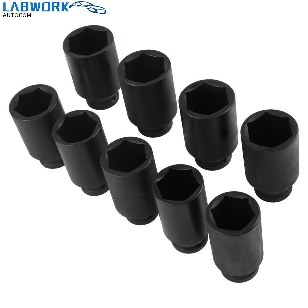 9Pcs Deep Impact Socket Set 1/2″ Drive Metric Axle Hub Nut Socket 29-38mm