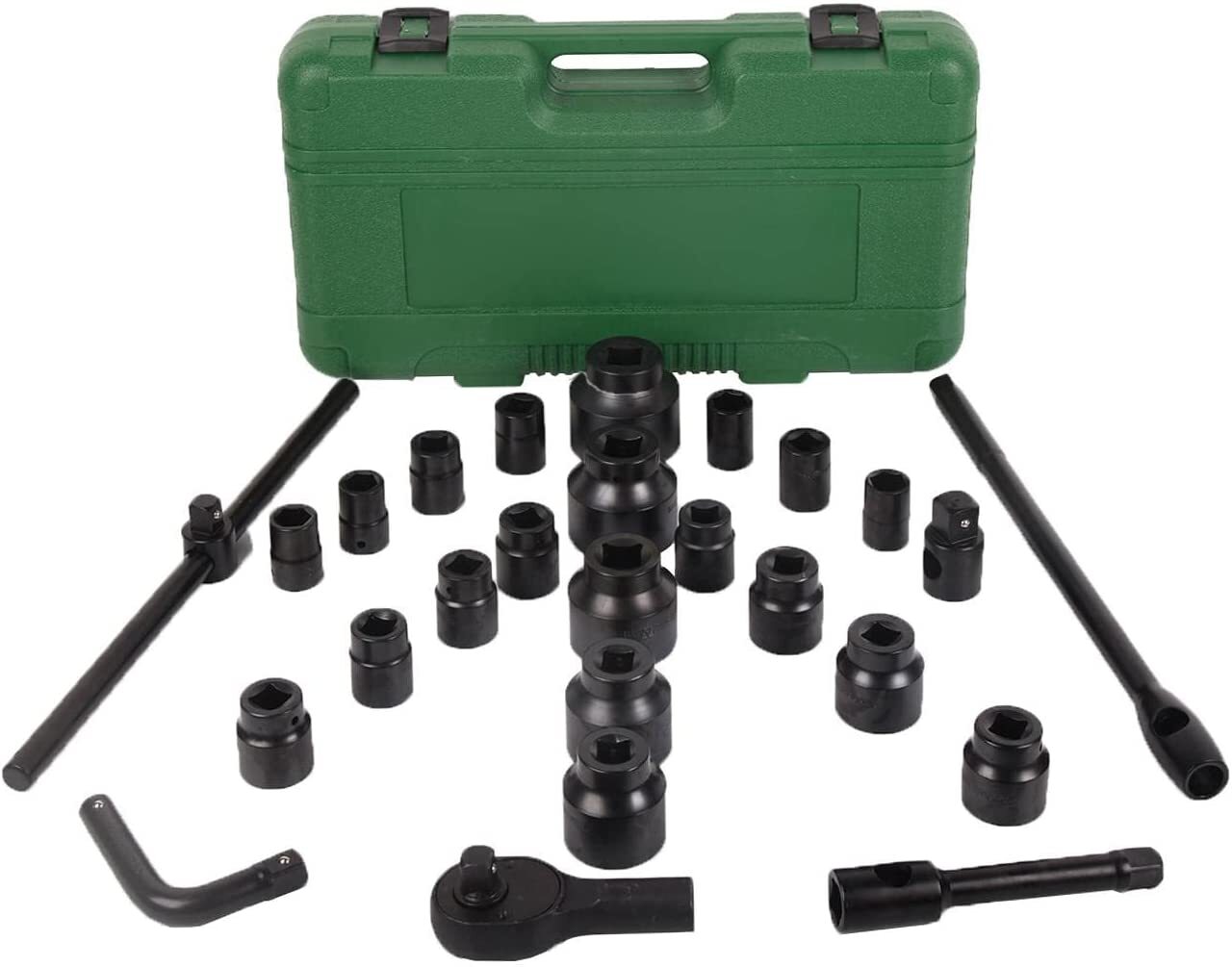 26pcs 3/4″ Drive Deep 6-Point Impact Socket Set Metric 21-50mmm 6-Point Sockets