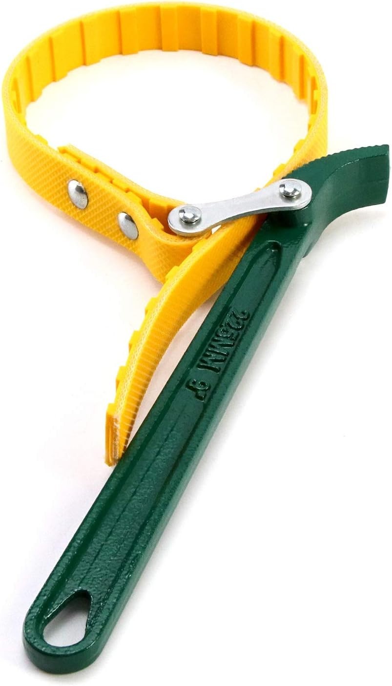 9″ Belt Strap Wrench, Multi-Purpose Adjustable Strap Oil Filter 19 11/16″ Cap…