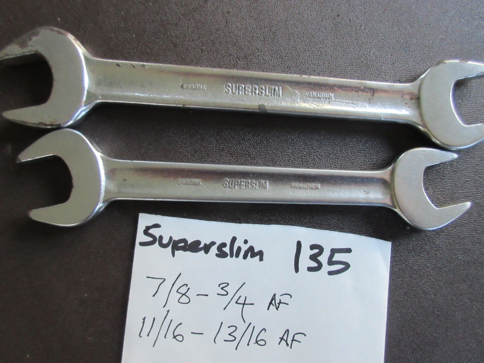 T WILLIAMS SUPERSLIM 7/8-3/4 & 11/16-13/16 AF Chrome open end SPANNERS *135