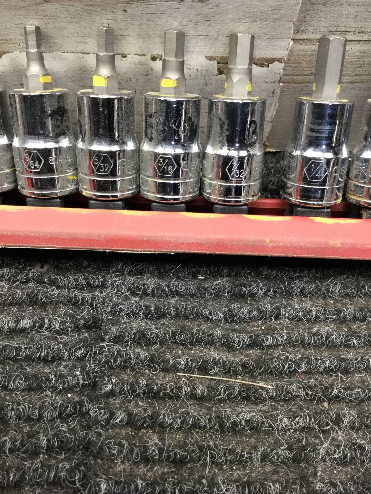 Used GearWrench 12 Pieces Drive Hex Bit Socket 3/8″ -1/16″