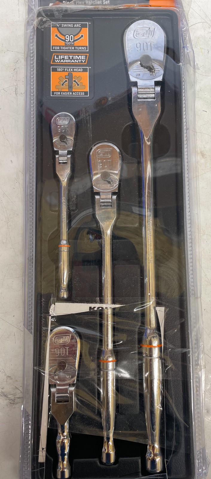 GearWrench 4-Piece Flex Head Ratchet Set, 1/4in 3/8in and 1/2in, 81230T