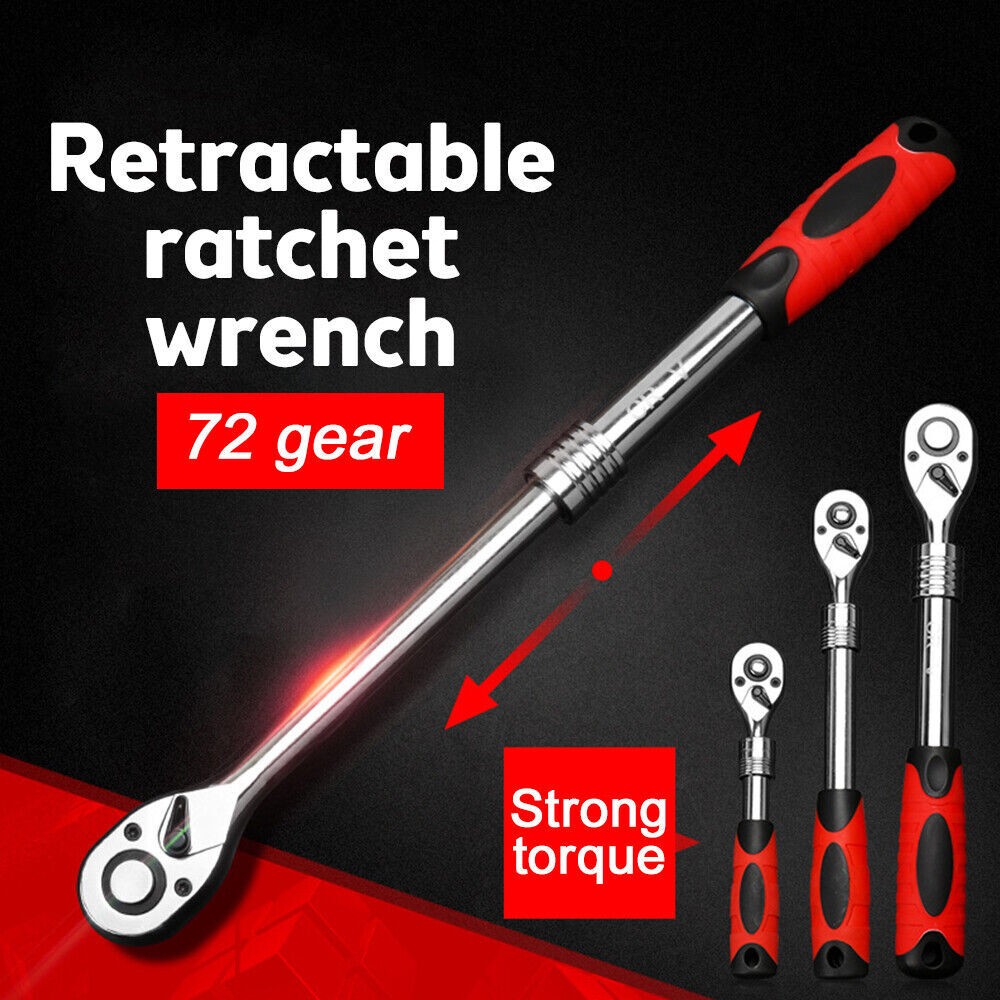 1/4″ 3/8» 1/2» Extendable Flex Head Socket Ratchet Wrench Ratchet Auto Repair