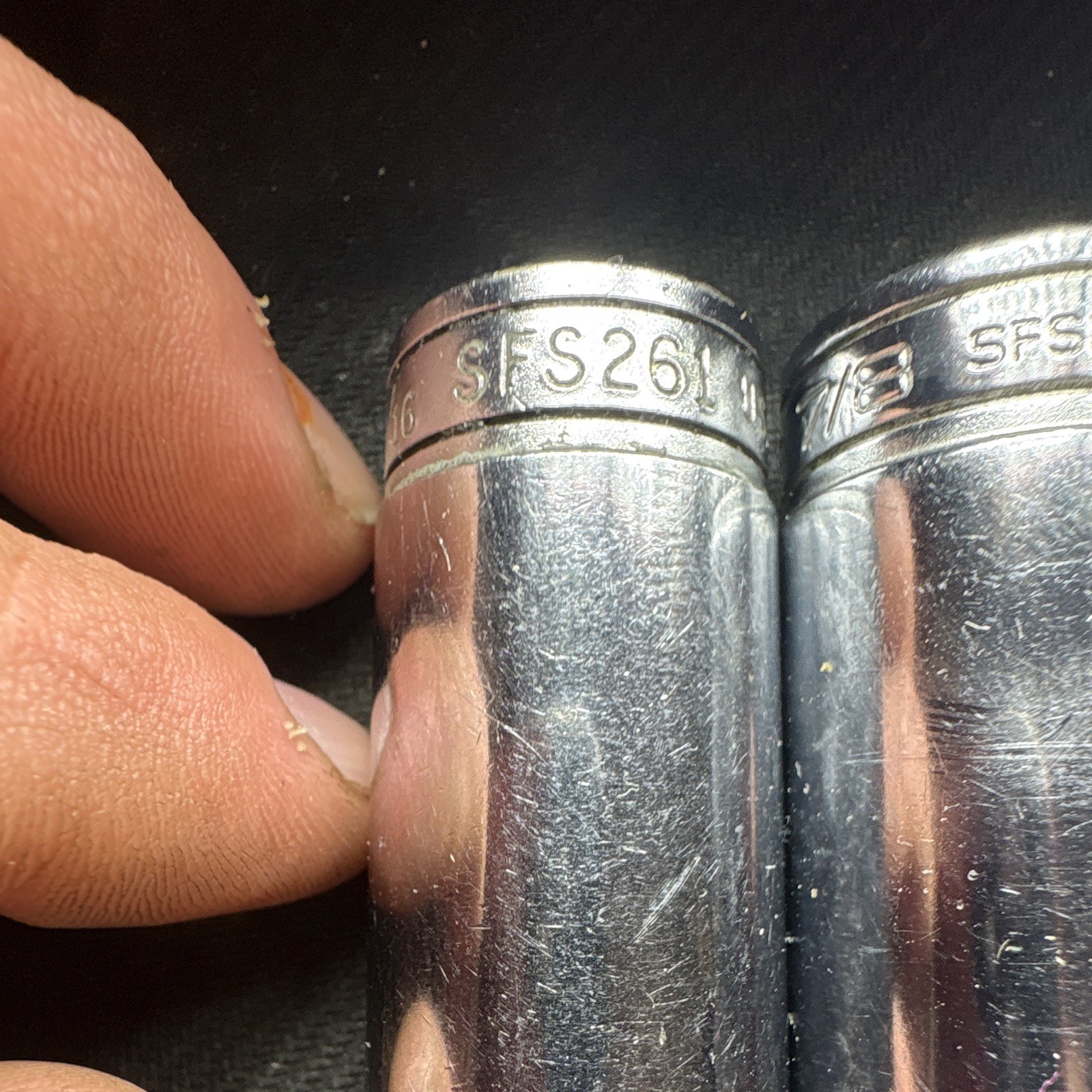 Vintage Snap-on USA SFS Deep Socket Lot 3/8″ Drive 13/16 & 7/8, 2 Pc, 6 Point