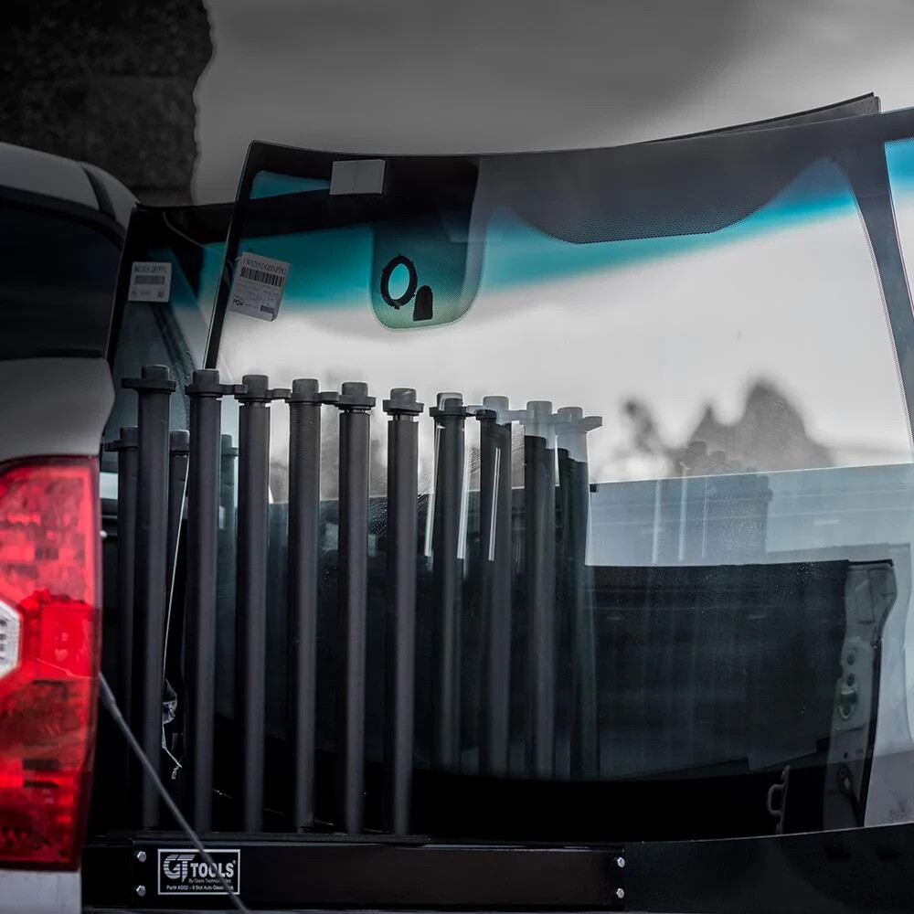 GT Tools 9-Slot Glass Rack Windshield Glass Carrier Safe, Durable Transportation
